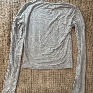 Gray Long Sleeve Top